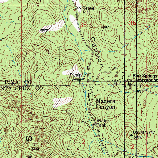 Topographic Map of Madora Picnic Area, AZ