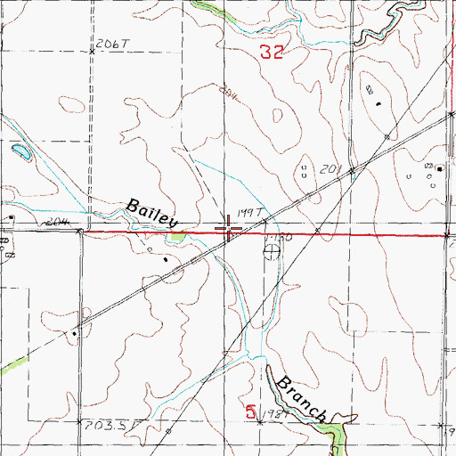 Topographic Map of Smoky Row School (historical), IL