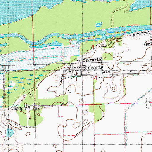 Topographic Map of Snicarte, IL