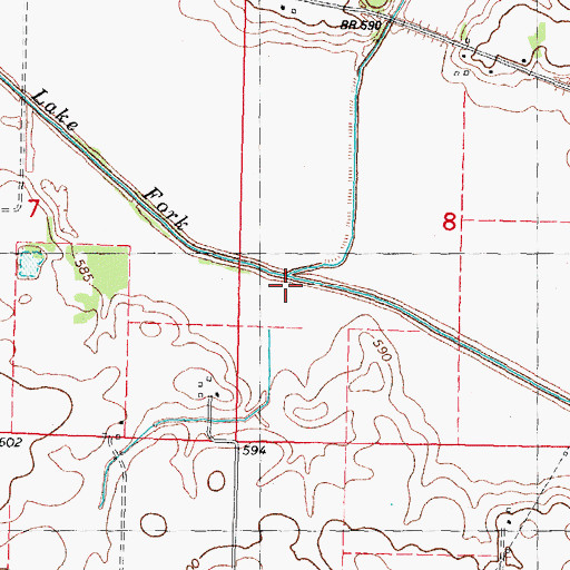 Topographic Map of South Fork Lake Fork, IL