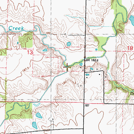 Topographic Map of South Fork Lick Creek, IL