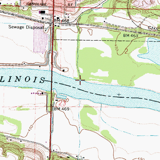 Topographic Map of Spring Creek, IL