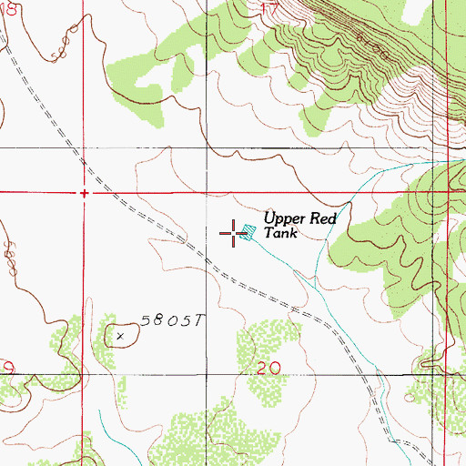Topographic Map of Upper Red Tank, AZ