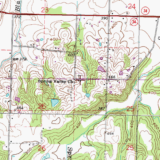 Topographic Map of Spring Valley Church, IL