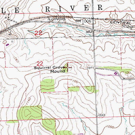 Topographic Map of Squirrel Grove Mound, IL
