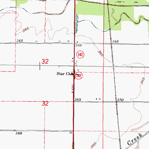 Topographic Map of Star Church, IL