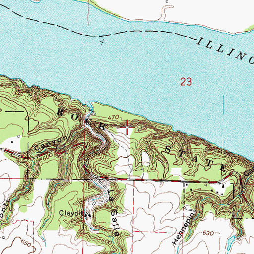 Topographic Map of Starved Rock State Park, IL