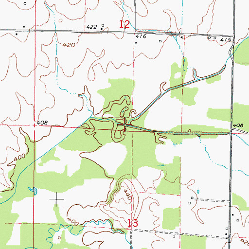 Topographic Map of Stevens Creek, IL