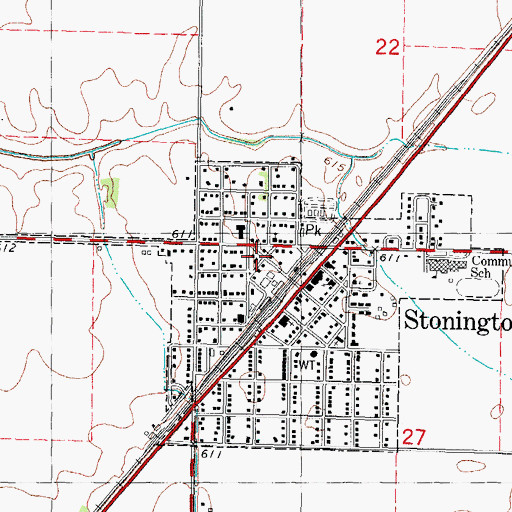 Topographic Map of Stonington, IL