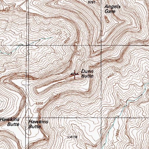 Topographic Map of Dunn Butte, AZ