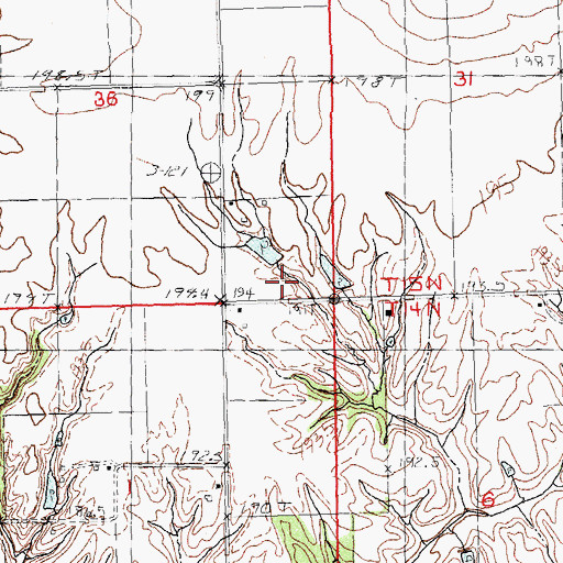 Topographic Map of Strawns Grove School (historical), IL