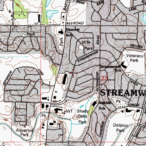 Topographic Map of Streamwood, IL
