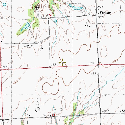 Topographic Map of String Prairie, IL