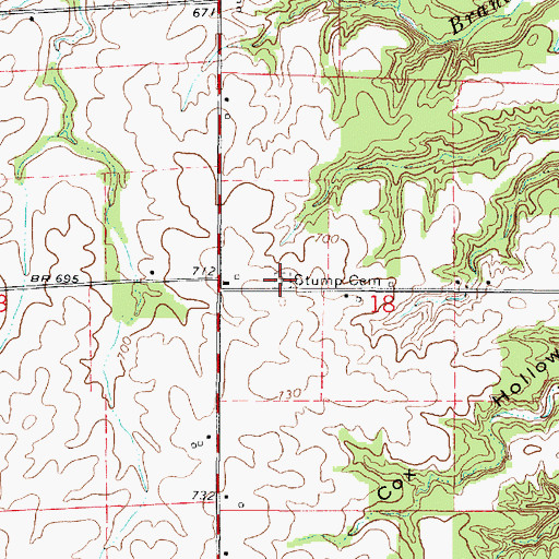 Topographic Map of Stump Cemetery, IL