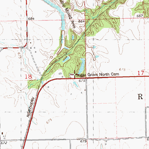 Topographic Map of Sugar Grove School (historical), IL