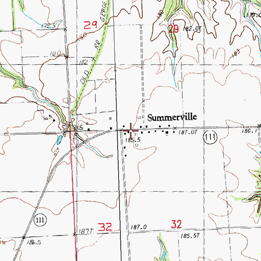 Topographic Map of Summerville, IL
