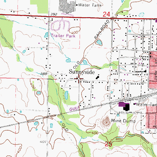 Topographic Map of Sunnyside, IL