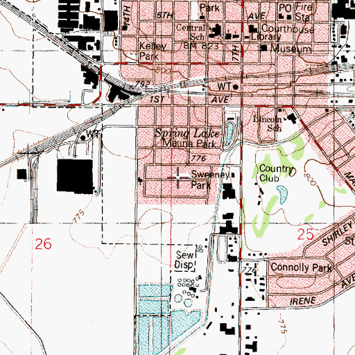 Topographic Map of Sweeney Park, IL