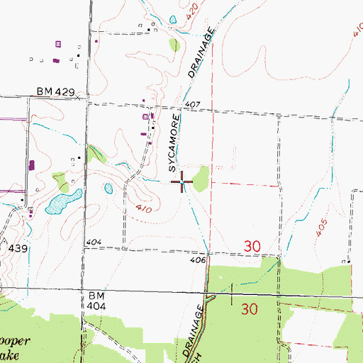 Topographic Map of Sycamore Drainage Ditch, IL
