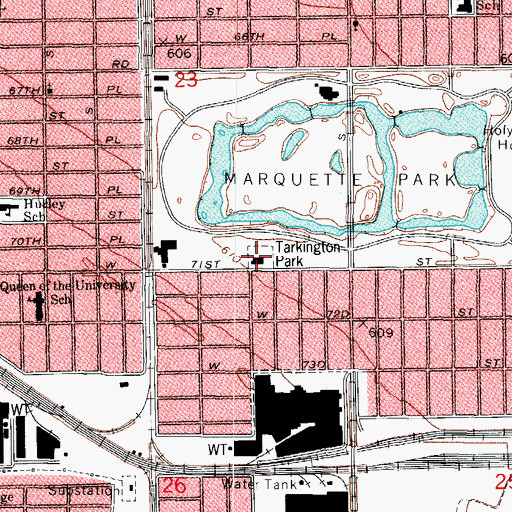 Topographic Map of Tarkington School, IL