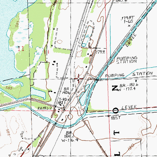 Topographic Map of Tehan School (historical), IL