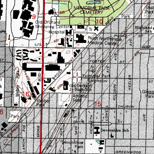 Topographic Map of Terminal Park, IL