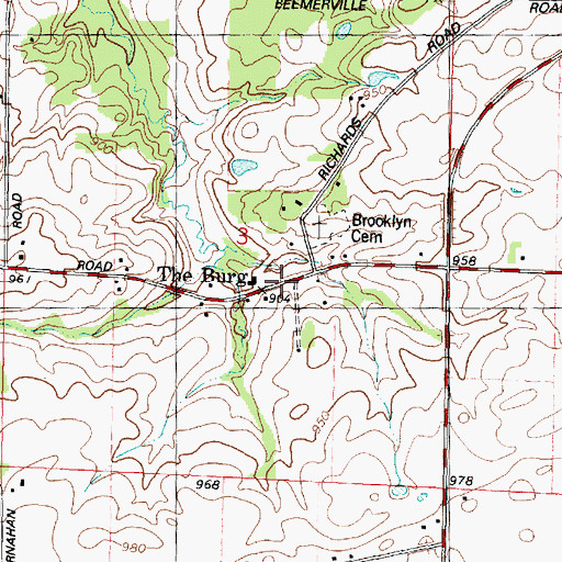 Topographic Map of The Burg, IL