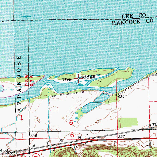 Topographic Map of The Ridge, IL