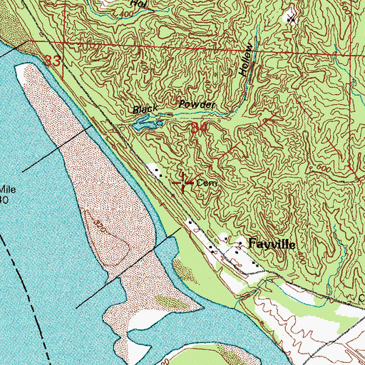 Topographic Map of Thompson Cemetery, IL