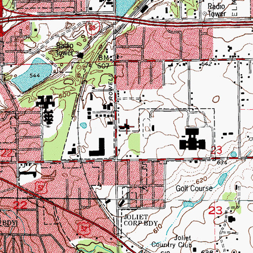 Topographic Map of Thompson School, IL