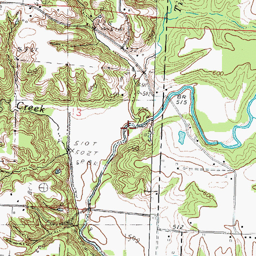 Topographic Map of Tiber Creek, IL