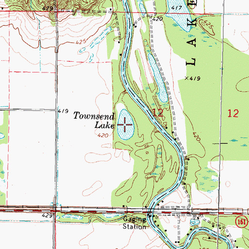 Topographic Map of Townsend Lake, IL