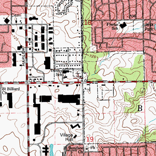 Topographic Map of Trinity School, IL
