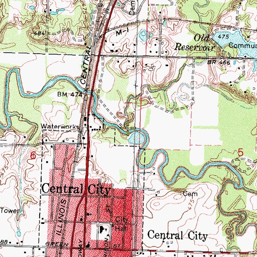 Topographic Map of Turkey Creek, IL