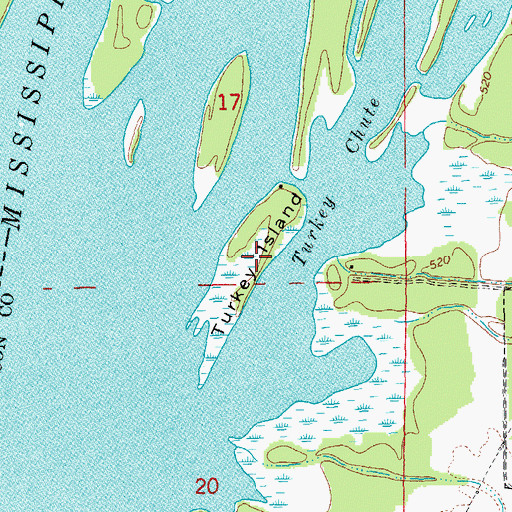 Topographic Map of Turkey Island, IL