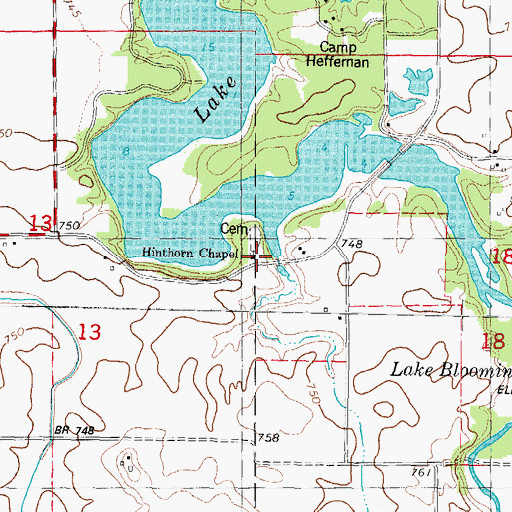 Topographic Map of Hinthorn Chapel, IL