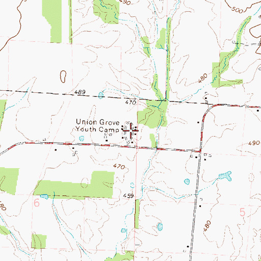 Topographic Map of Union Grove Youth Camp, IL
