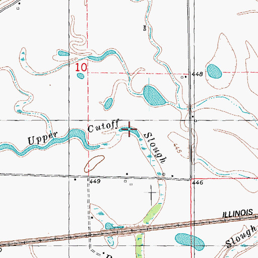 Topographic Map of Upper Cutoff Slough, IL