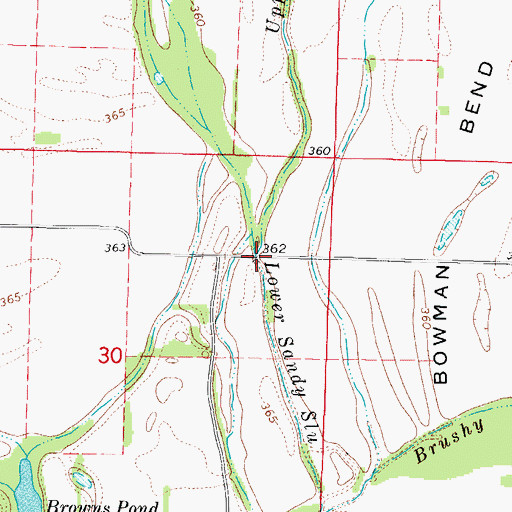 Topographic Map of Upper Sandy Slough, IL
