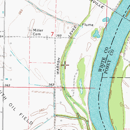 Topographic Map of Wabash Levee, IL