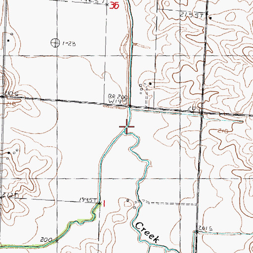 Topographic Map of Walker Creek, IL