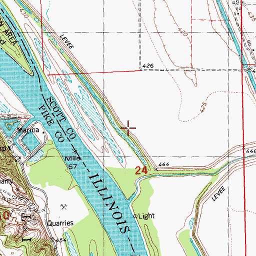 Topographic Map of Walnut Creek, IL