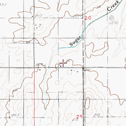 Topographic Map of Walnut Grove School (historical), IL