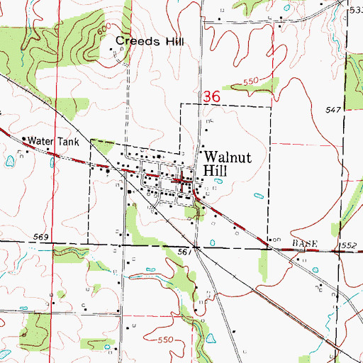Topographic Map of Walnut Hill, IL