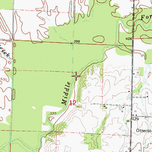 Topographic Map of Webbs Hill Branch, IL