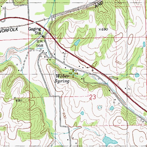 Topographic Map of Weber Spring, IL
