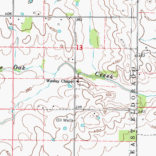 Topographic Map of Wesley Chapel, IL