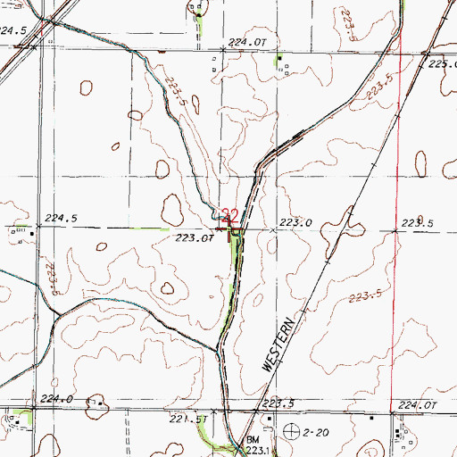 Topographic Map of West Branch Drummer Creek, IL
