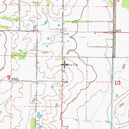 Topographic Map of West Church, IL