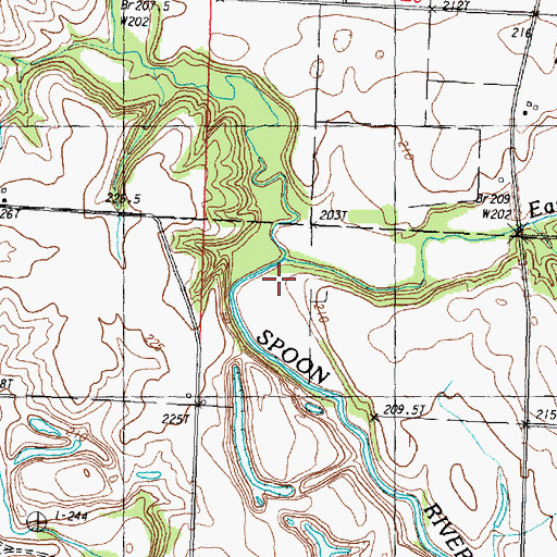 Topographic Map of West Fork Spoon River, IL